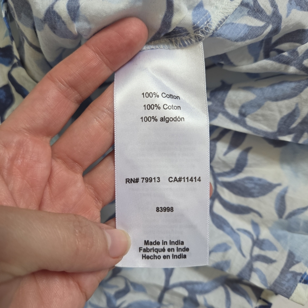 A Pea in the Pod blue floral flutter sleeve flowy cotton maternity dress sz S - Picture 6 of 8